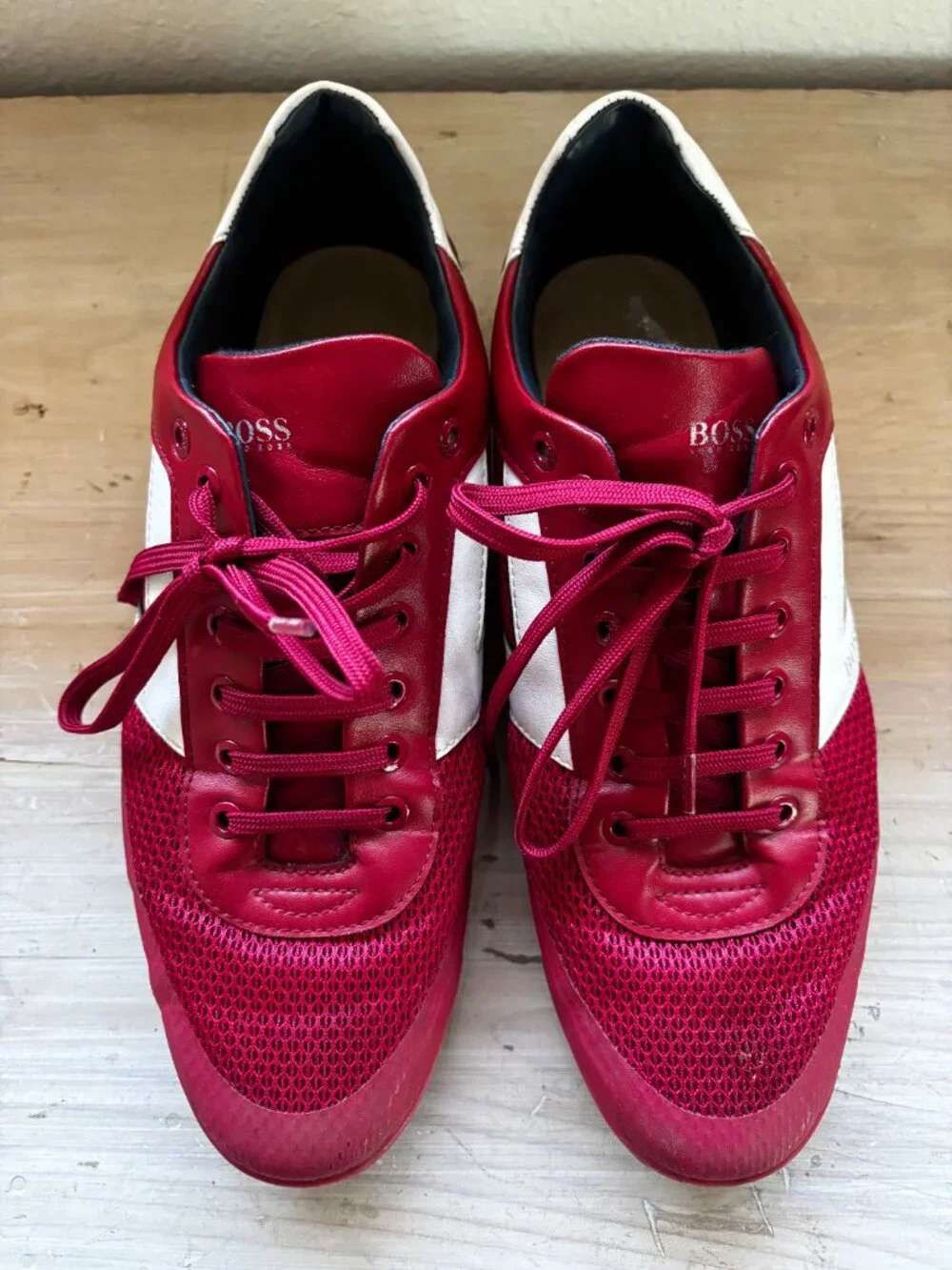 Hugo Boss Saturn Lowp Sneakers Men's EU 43 US 10 Red Shoes